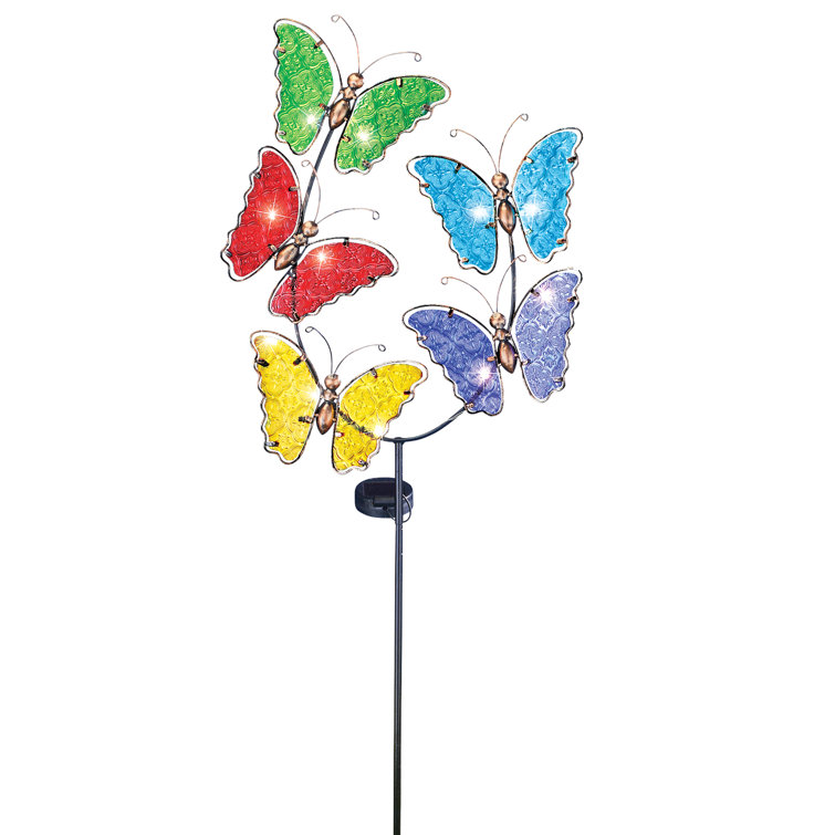 Arlmont & Co. Nettye Solar Powered Butterflies Garden Stake Wayfair